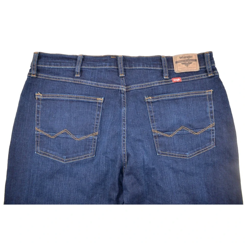 Wrangler Five Star Jeans Athletic Fit Blue Denim Jeans Mens 38x32 Dark Wash Nwts